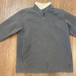 Mens Sherpa Lined Colombia full zip crew neck Grey Large